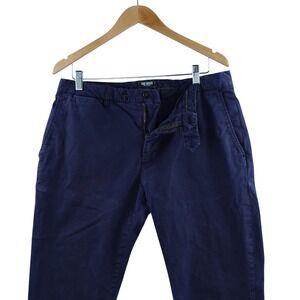 Todd Snyder Mens Flat Front Navy Blue Chino Pants 36x32 Cotton Stretch